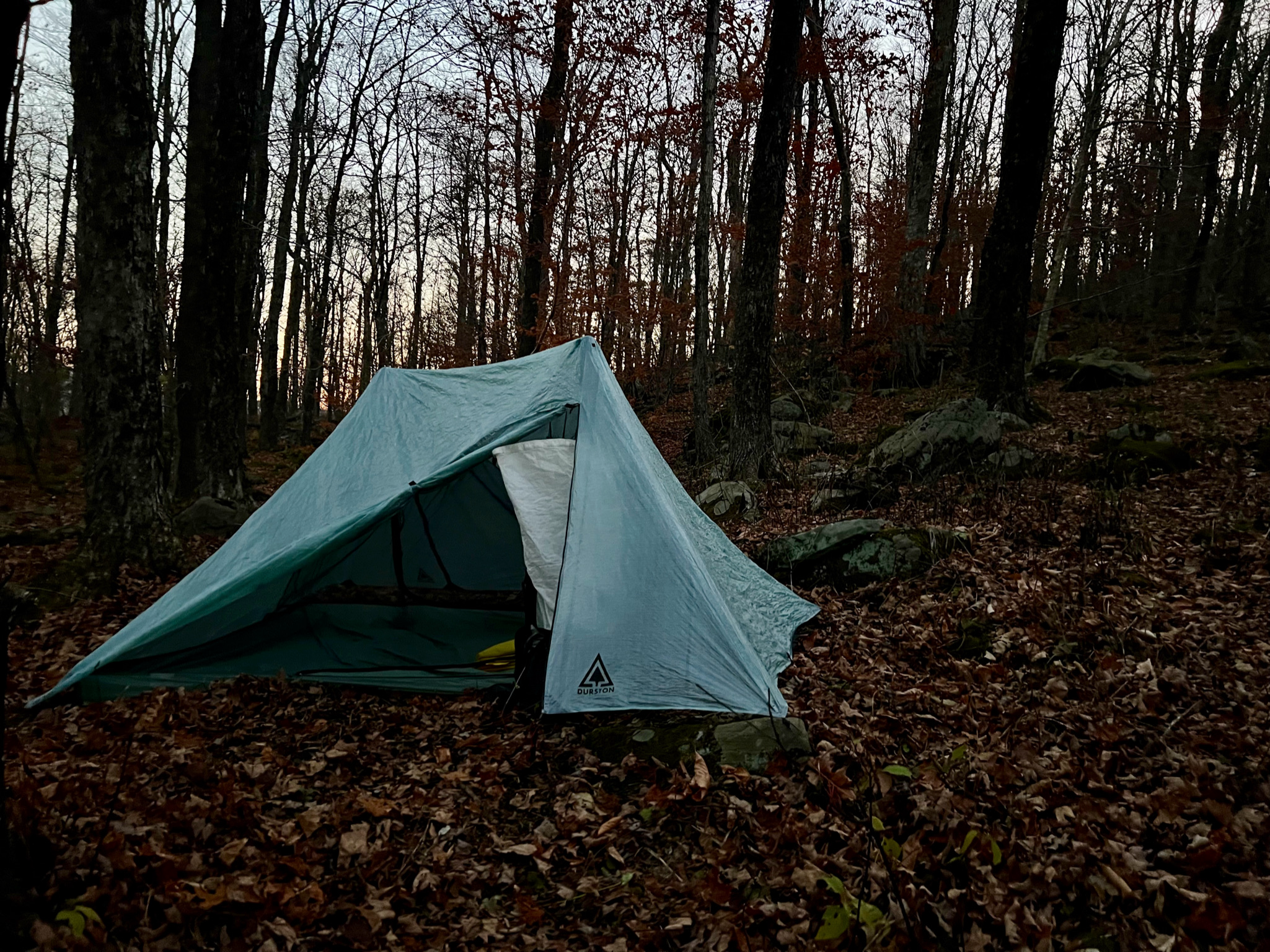 In the process of breaking camp in early light